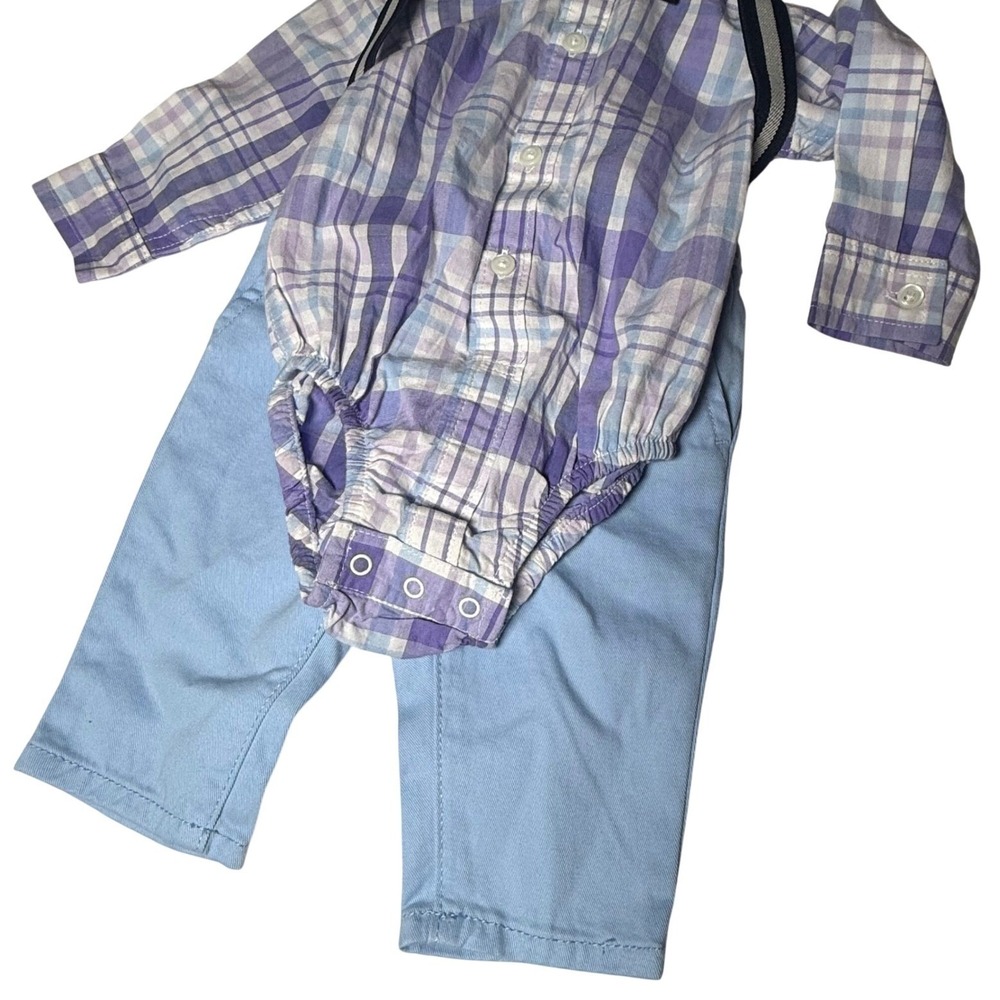 NWT The Childrens Place 100% Cotton Baby Boy 0-3M Plaid Bodysuit Picturesque Set - Picture 5 of 12
